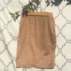 Faux suede midi skirt by Moon Collection M/Medium